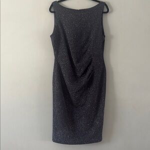 Jessica Howard Gray Shimmer Ruched Sheath Midi Dress